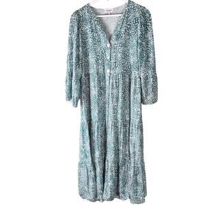 Fresha London Button Front‎ MIDI Printed Dress XS US 4 UK 8